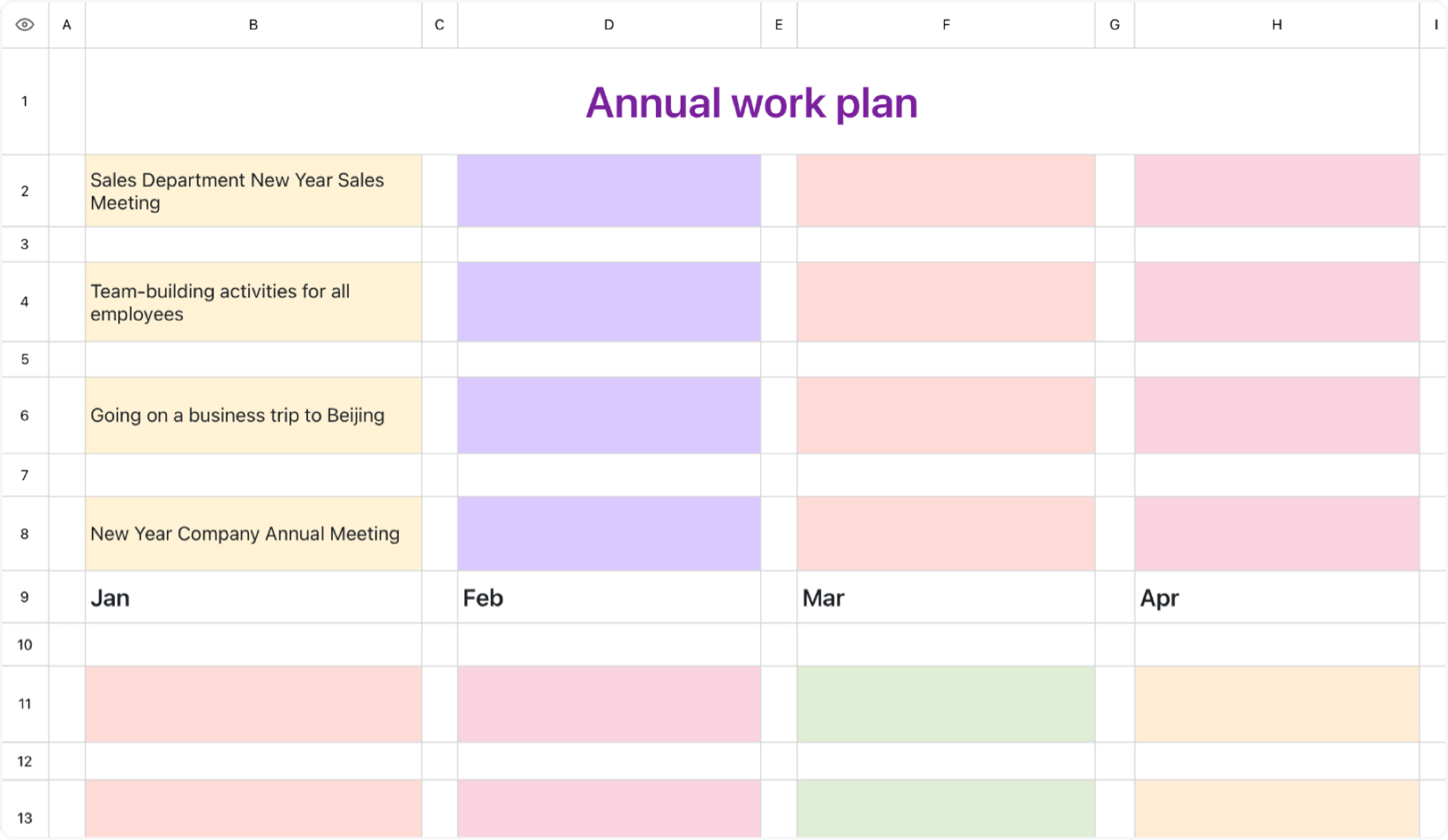 Year-round work plan